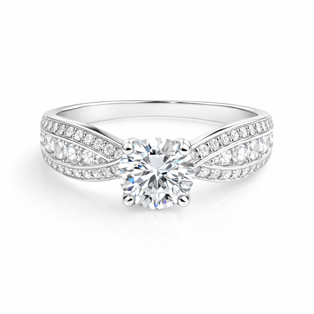 SoHo Flow Pavé Engagement Ring