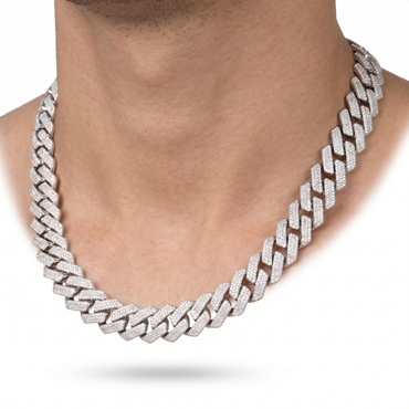 SoHo Ice Cuban – Pavé Moissanite Necklace