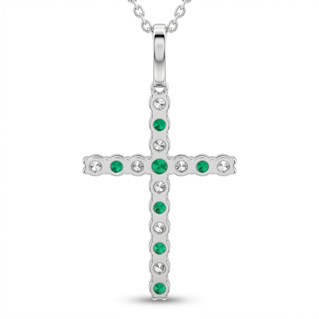 Manhattan Emerald Cross Pendant