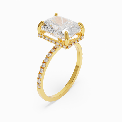 Park Avenue Crown – Radiant Cushion Halo Ring