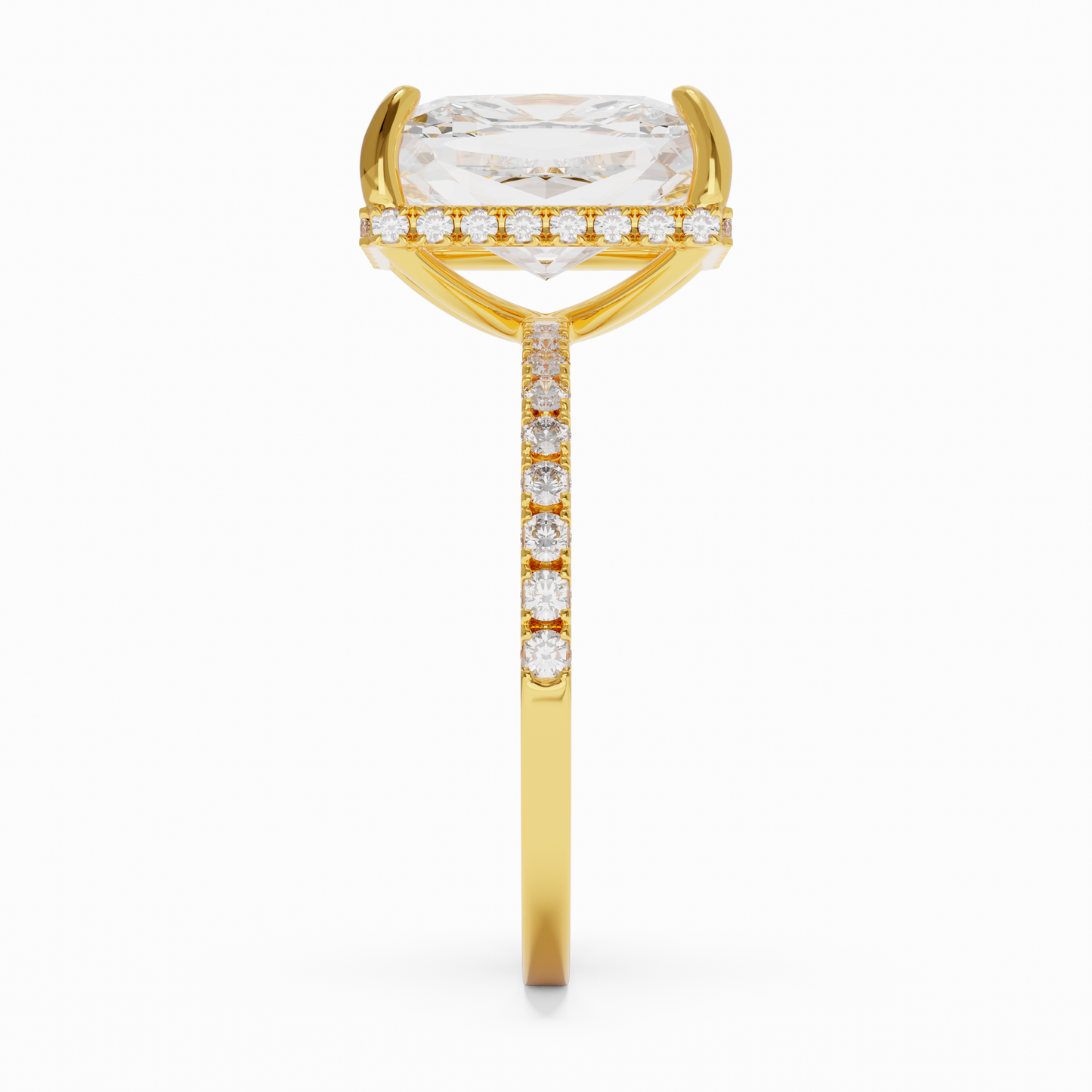 Park Avenue Crown – Radiant Cushion Halo Ring