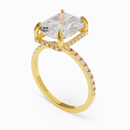 Park Avenue Crown – Radiant Cushion Halo Ring