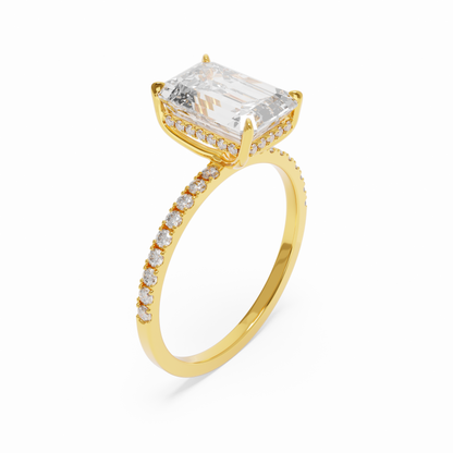 Park Avenue Regency – Emerald Halo Diamond Ring