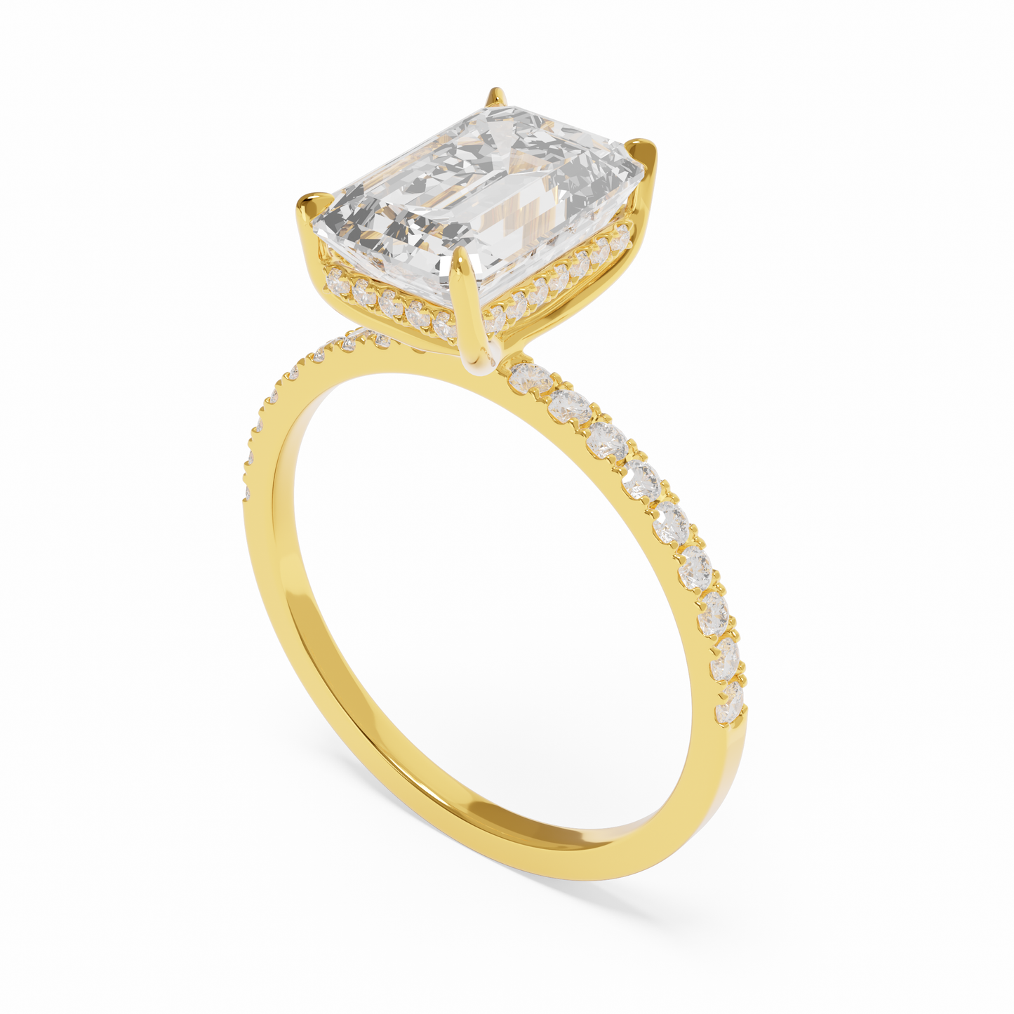 Park Avenue Regency – Emerald Halo Diamond Ring