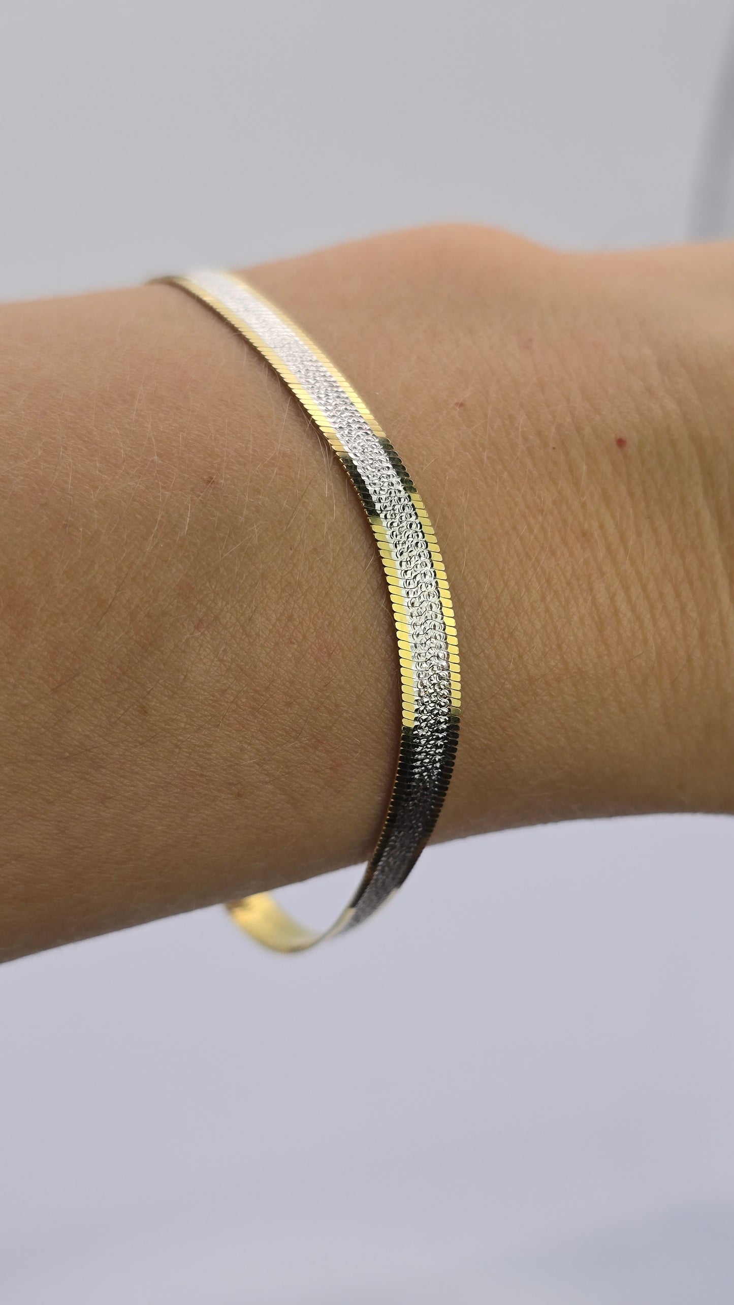 SoHo Two-Tone Herringbone Bracelet