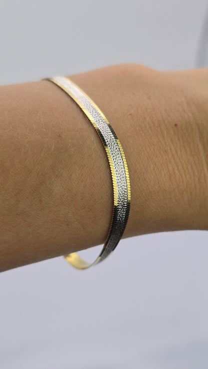 SoHo Two-Tone Herringbone Bracelet