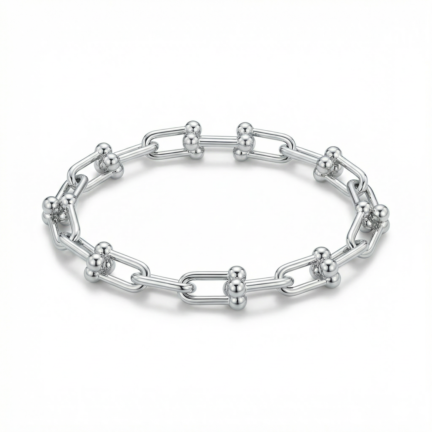 New York Double Link Silver Bracelet