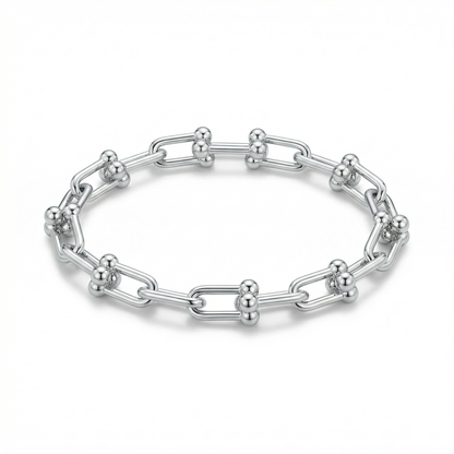 New York Double Link Silver Bracelet