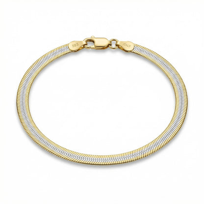 SoHo Two-Tone Herringbone Bracelet