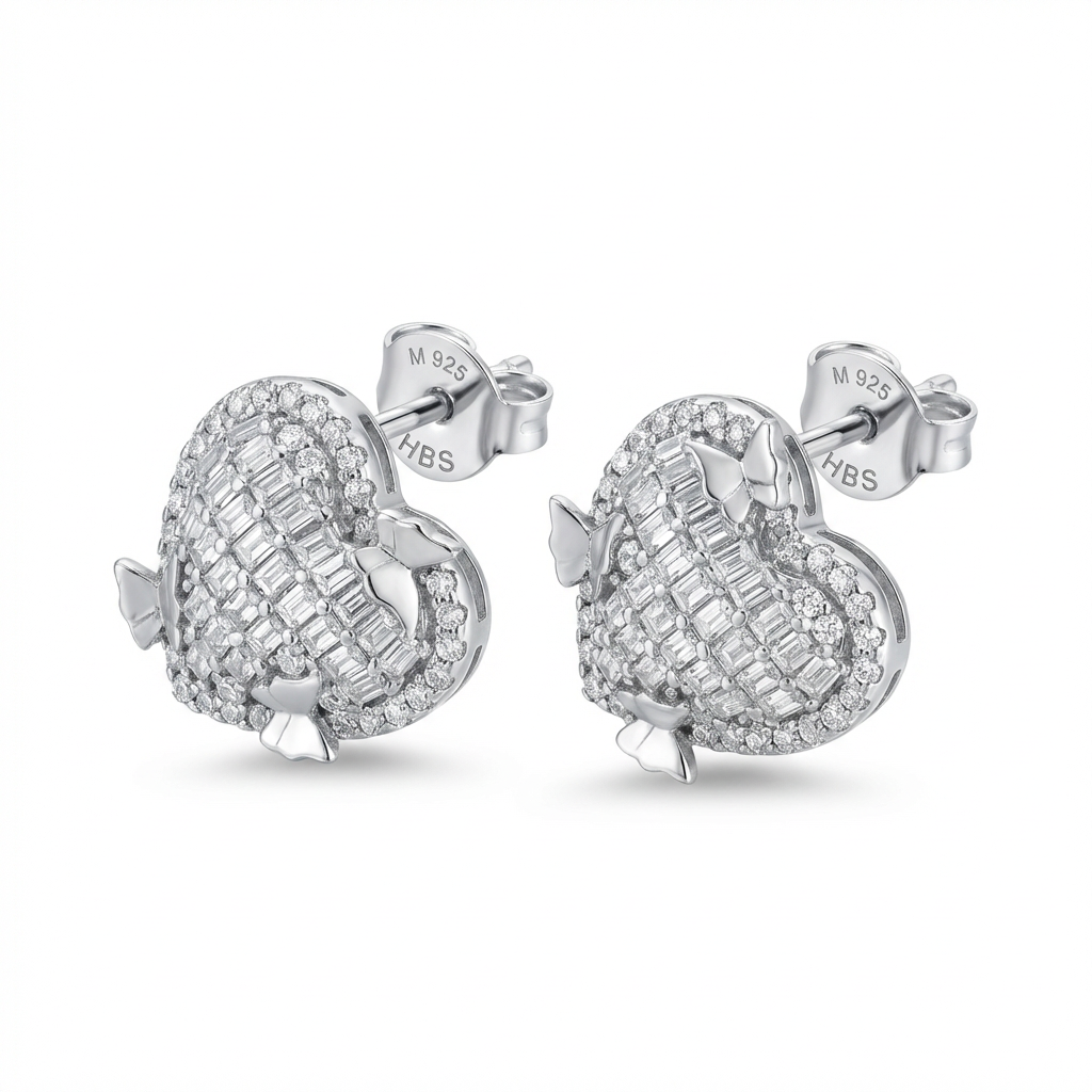 Chelsea Heart Pavé Set - Earrings