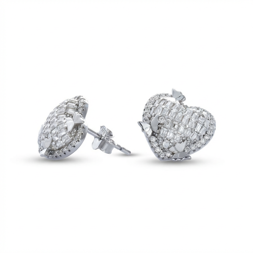 Chelsea Heart Pavé Set - Earrings