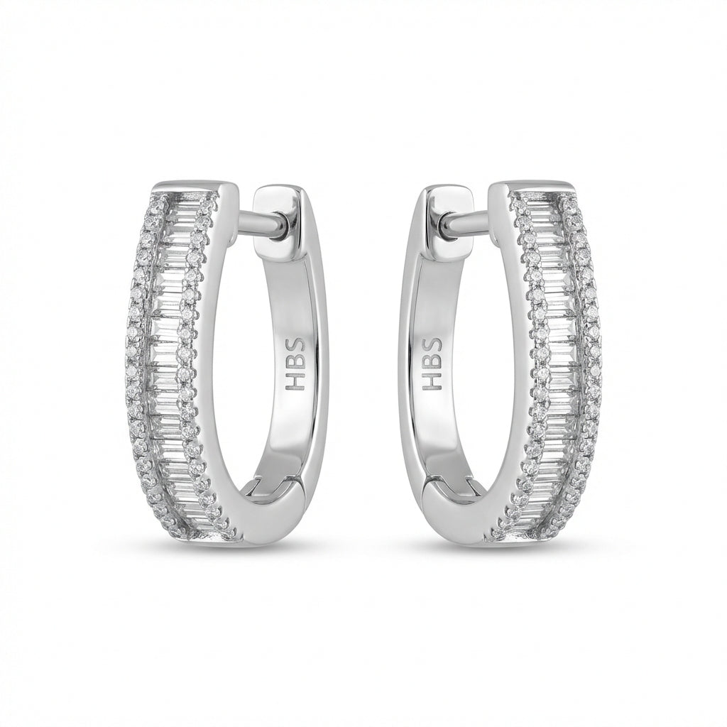 Madison Baguette Hoop Earrings