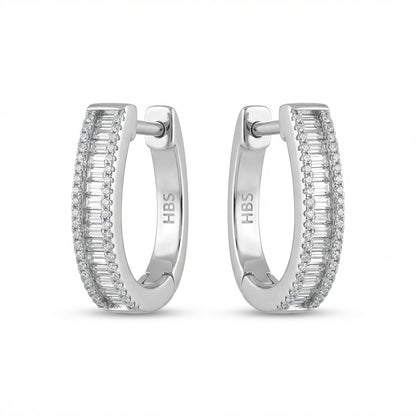 Madison Baguette Hoop Earrings