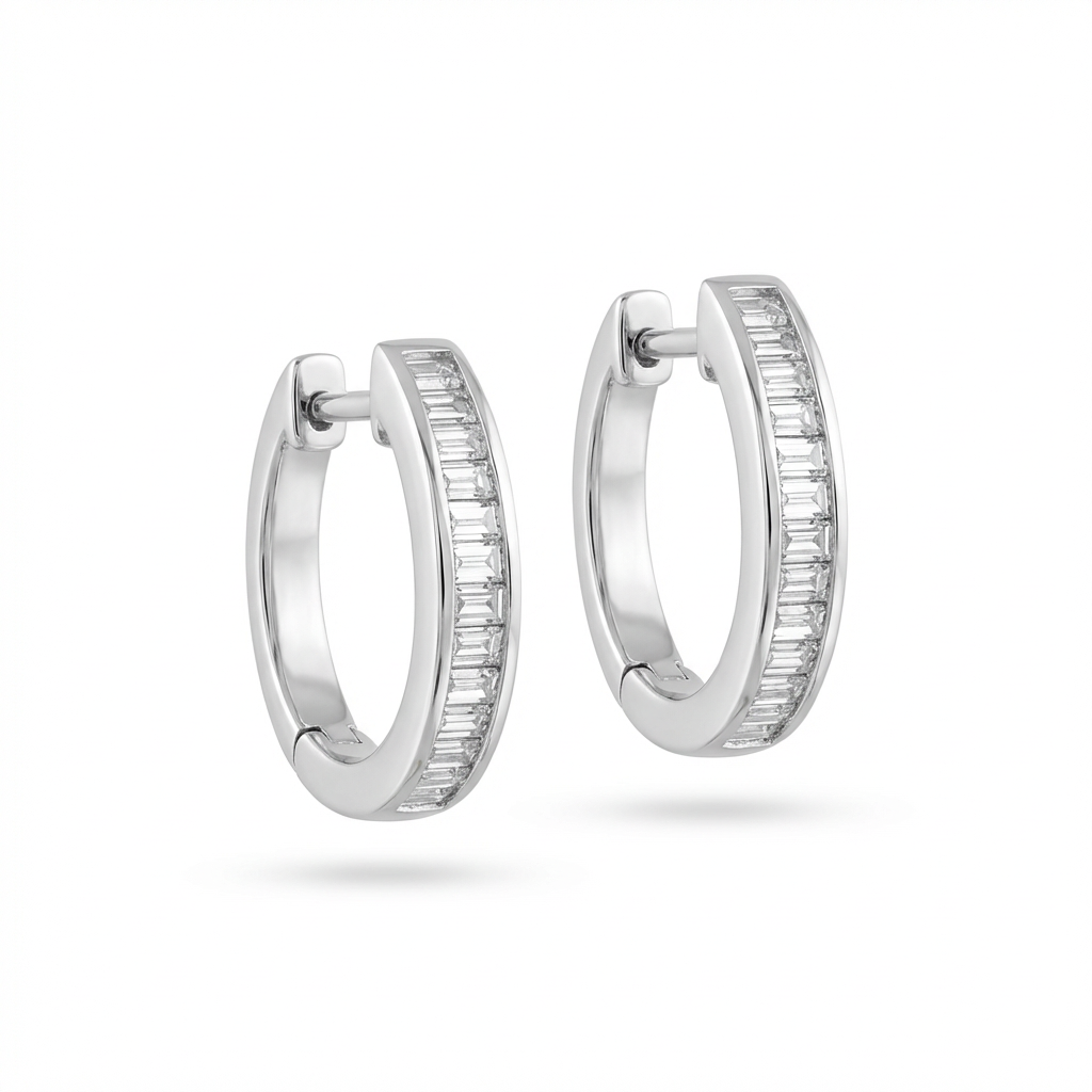 Madison Baguette Hoop Earrings
