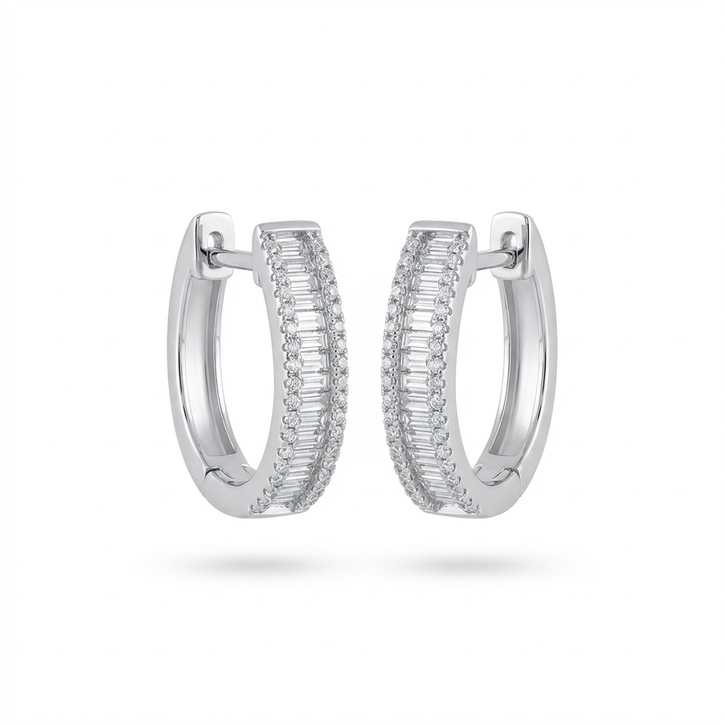 Madison Baguette Hoop Earrings
