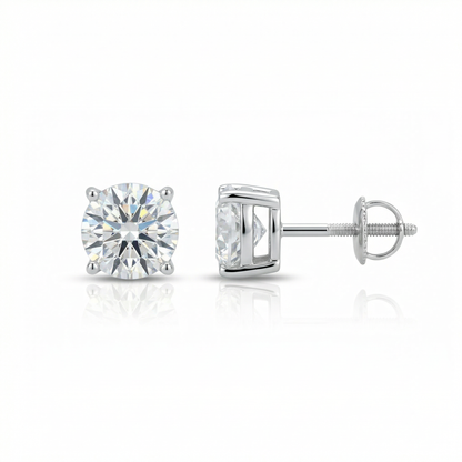 New York Solitaire Stud Earrings