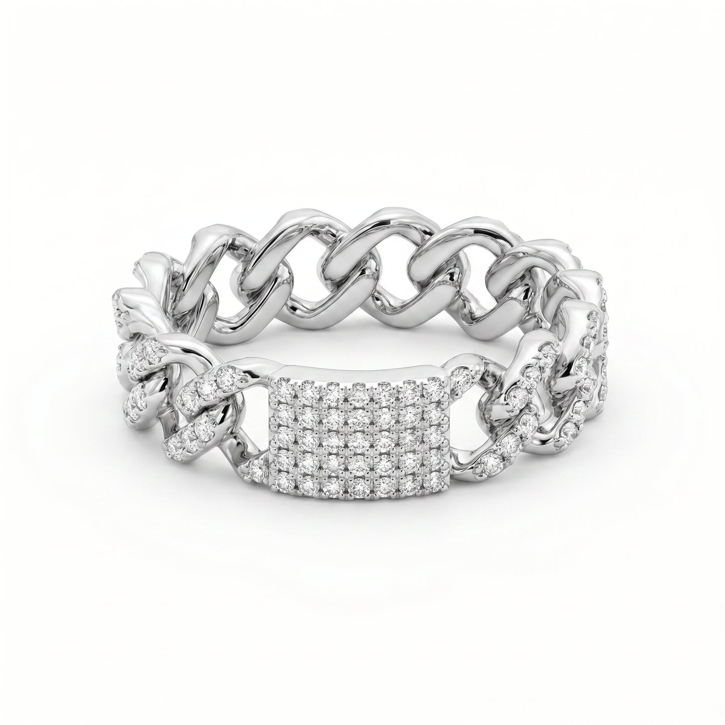 Bronx Cuban Link Pavé Ring