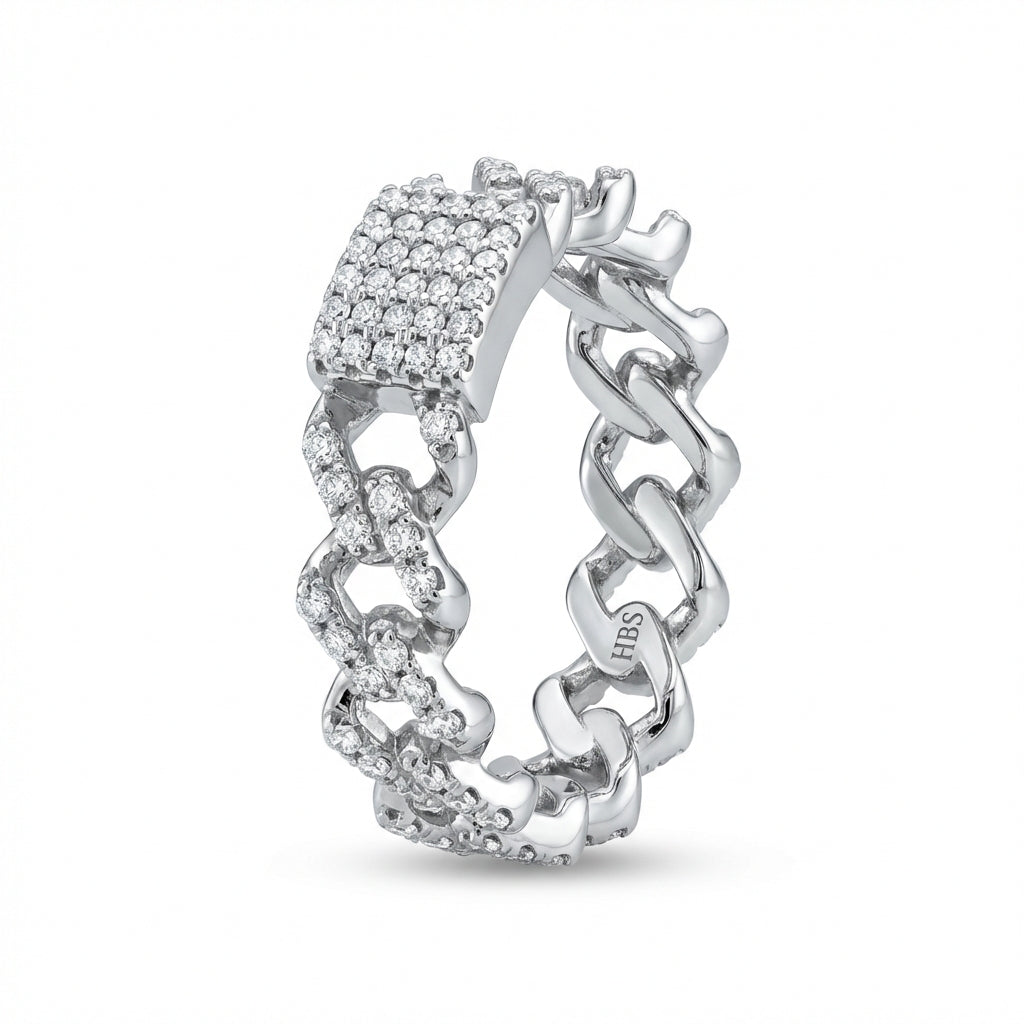 Bronx Cuban Link Pavé Ring