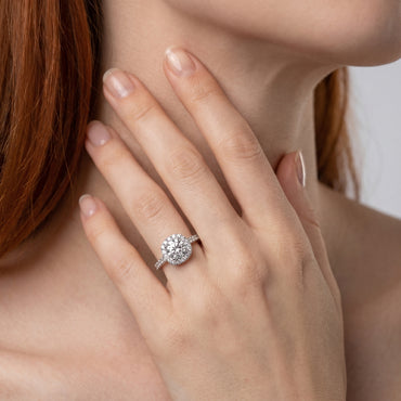 Fifth Ave Halo Pavé Engagement Ring