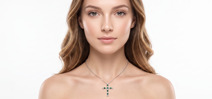 Manhattan Emerald Cross Pendant