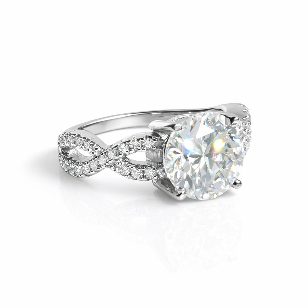 SoHo Flow Twisted Pavé Engagement Ring