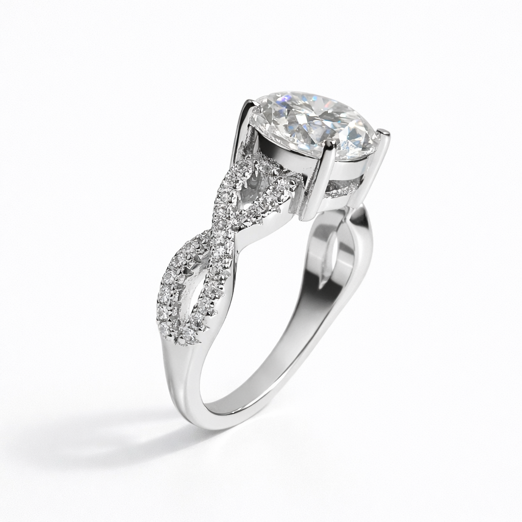 SoHo Flow Twisted Pavé Engagement Ring