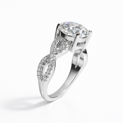 SoHo Flow Twisted Pavé Engagement Ring