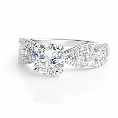 SoHo Flow Pavé Engagement Ring