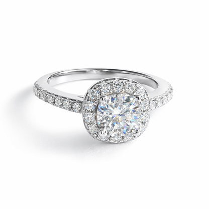 Fifth Ave Halo Pavé Engagement Ring