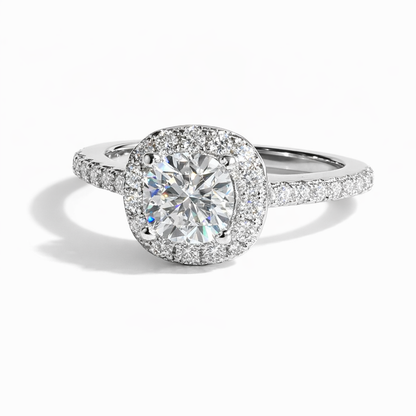 Fifth Ave Halo Pavé Engagement Ring