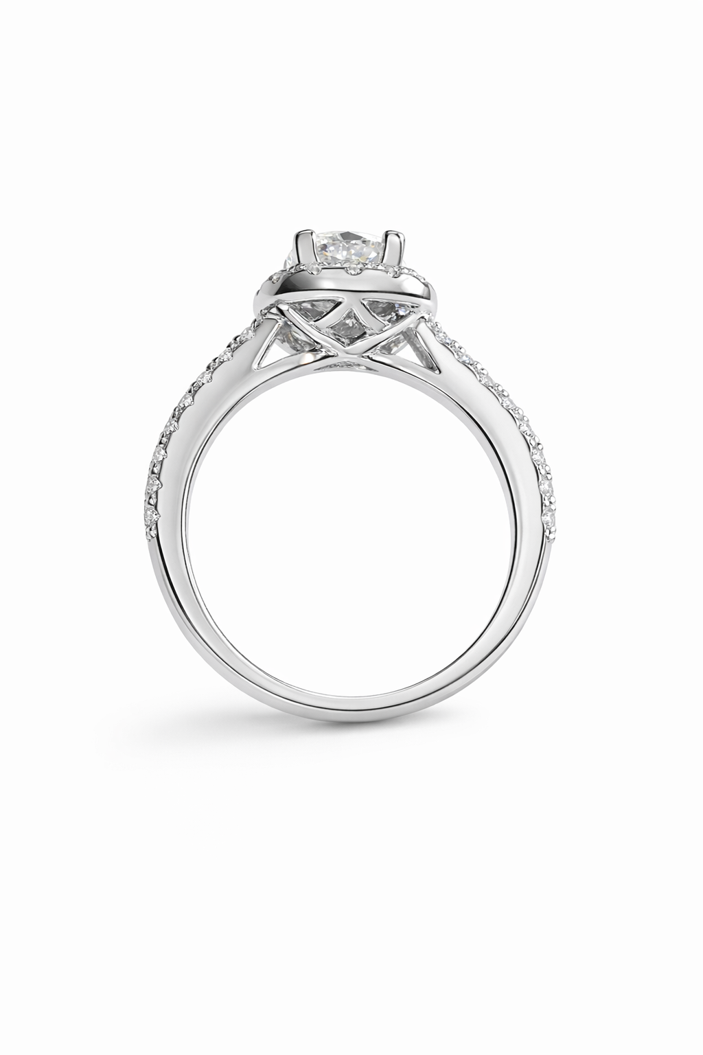 Fifth Ave Halo Pavé Engagement Ring