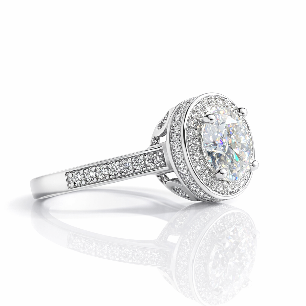 Fifth Ave Grand Halo Pavé Engagement Ring
