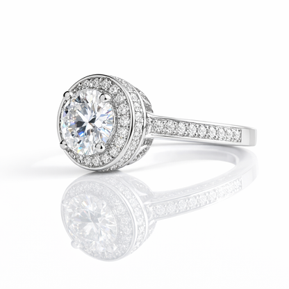 Fifth Ave Grand Halo Pavé Engagement Ring