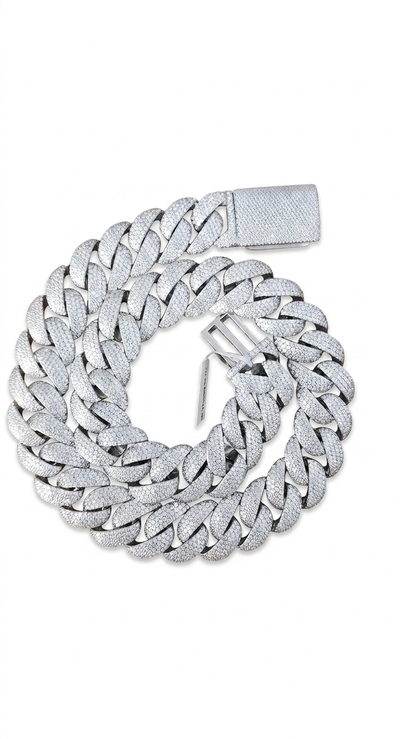 Tribeca Ice Cuban – Pavé Moissanite Necklace