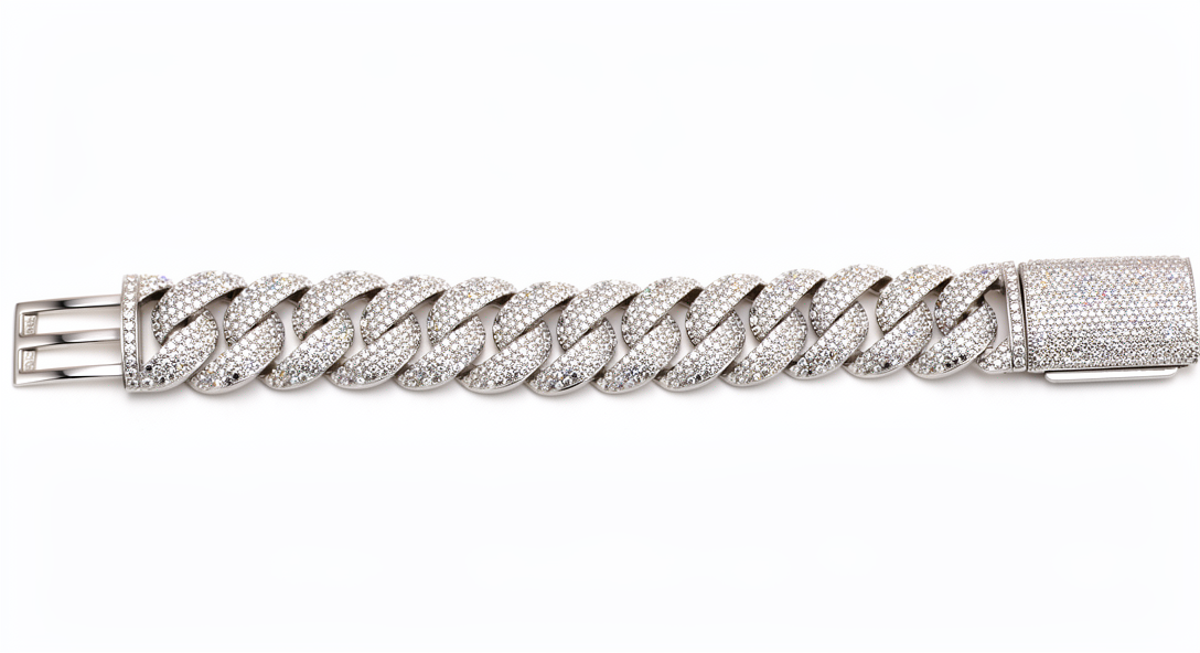 SoHo Ice Cuban – Pavé Moissanite Bracelet