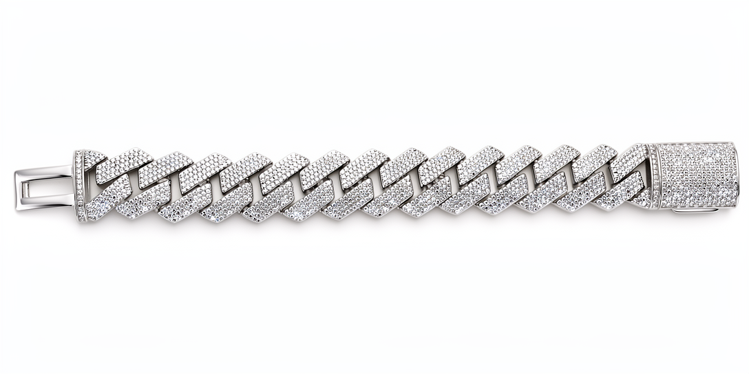 Tribeca Ice Cuban – Pavé Moissanite Bracelet