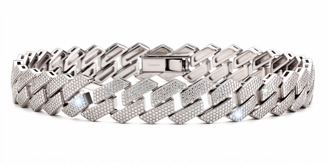 Tribeca Ice Cuban – Pavé Moissanite Bracelet