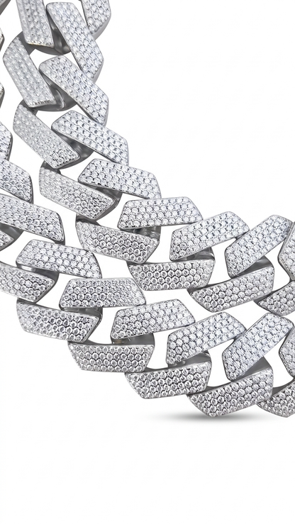 SoHo Ice Cuban – Pavé Moissanite Necklace