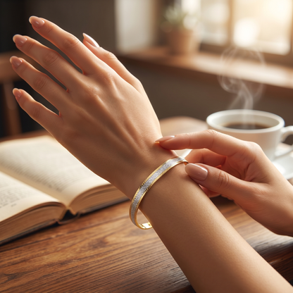SoHo Two-Tone Herringbone Bracelet