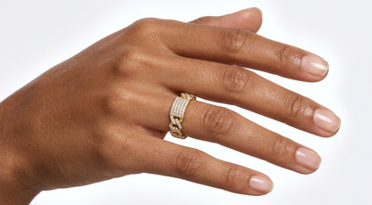 Bronx Cuban Link Pavé Ring