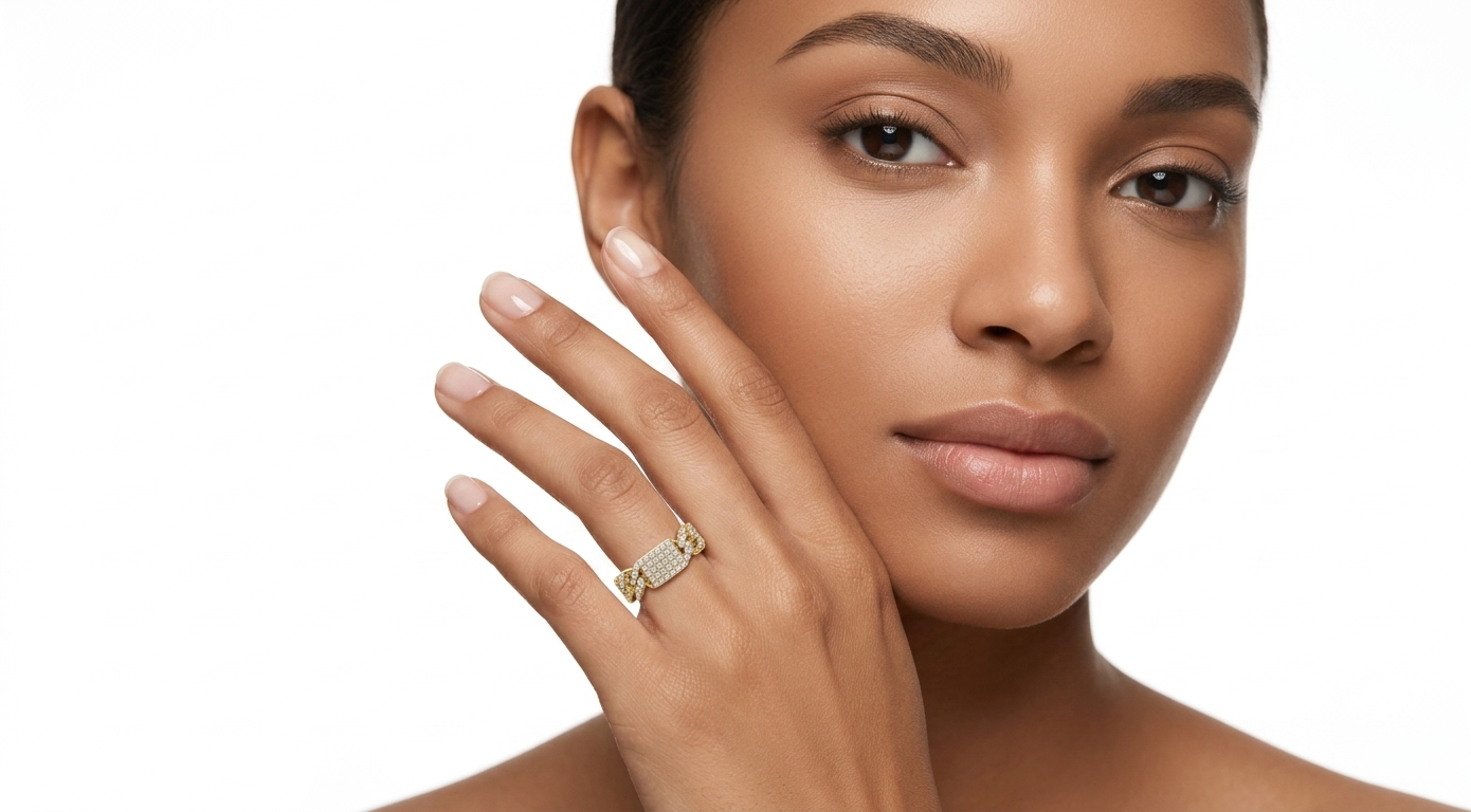 Bronx Cuban Link Pavé Ring