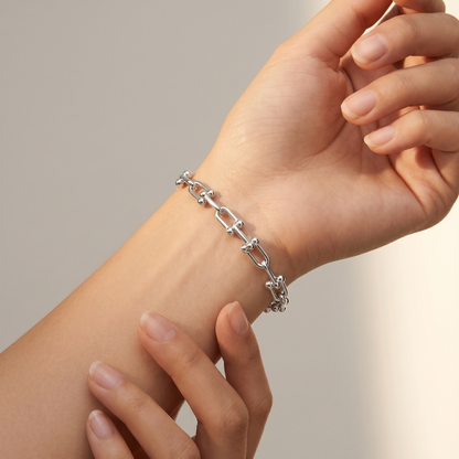 New York Double Link Silver Bracelet