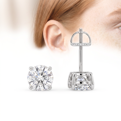New York Solitaire Stud Earrings