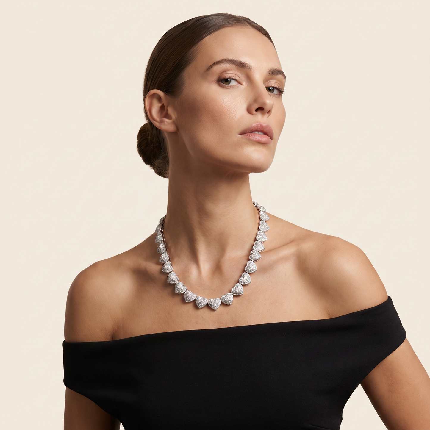 SoHo Love Ice Pavé Heart Statement Necklace