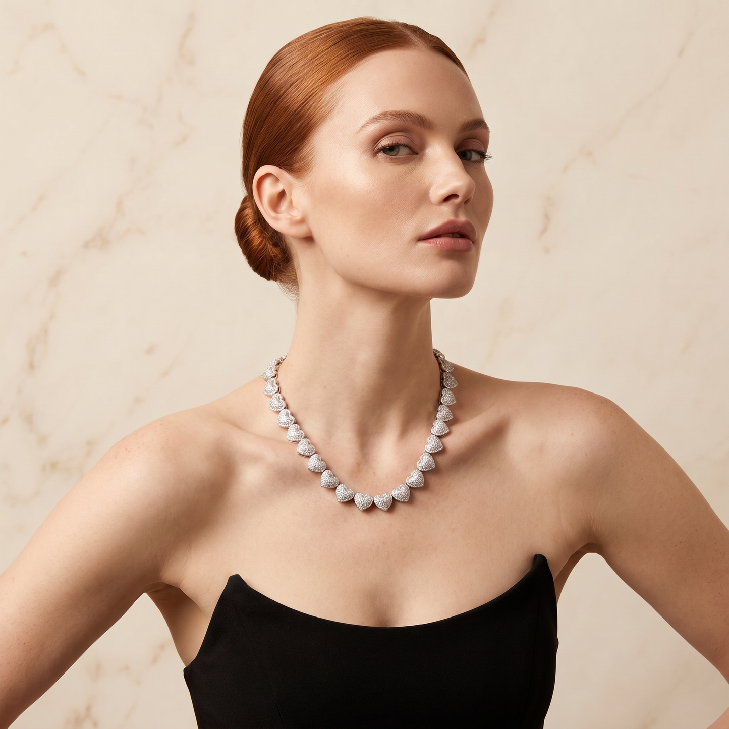 SoHo Love Ice Pavé Heart Statement Necklace