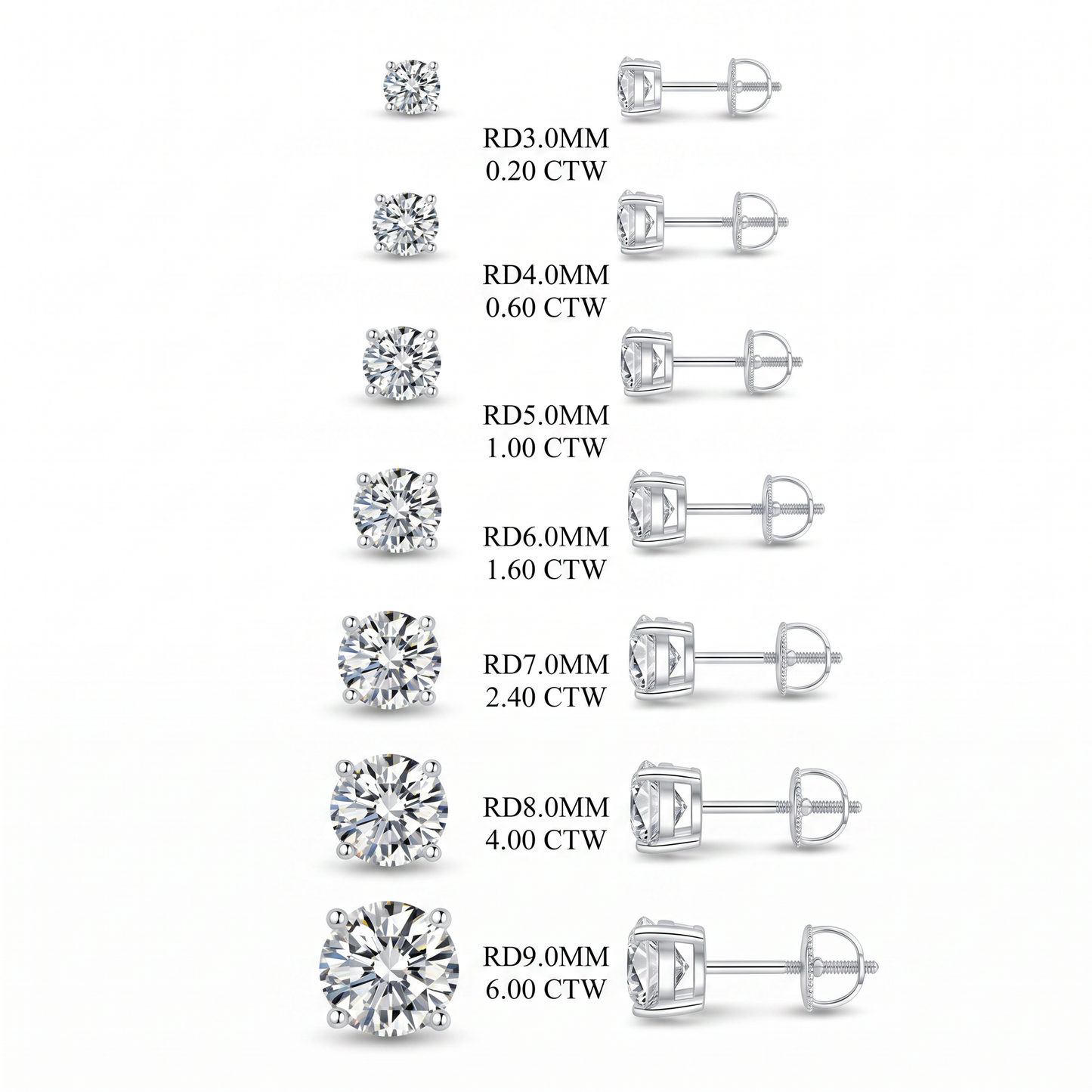 New York Solitaire Stud Earrings