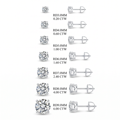 New York Solitaire Stud Earrings