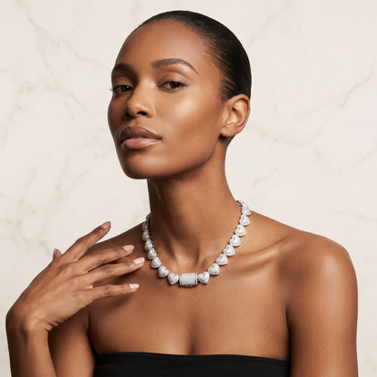 SoHo Love Ice Pavé Heart Statement Necklace