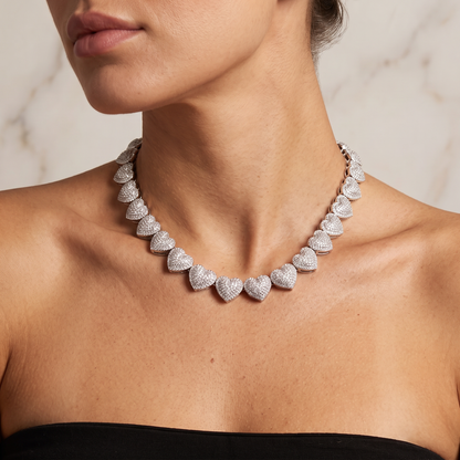 SoHo Love Ice Pavé Heart Statement Necklace