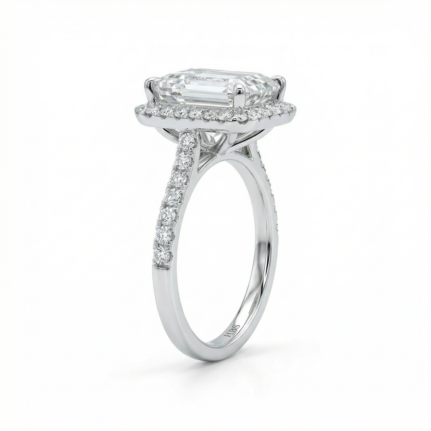 Park Avenue Grand – 5CT Emerald Halo Ring